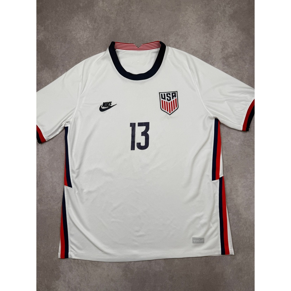 Nike USA Soccer Jersey Alex Morgan #13 USWNT Women L Dri-Fit White‎ Football Cup